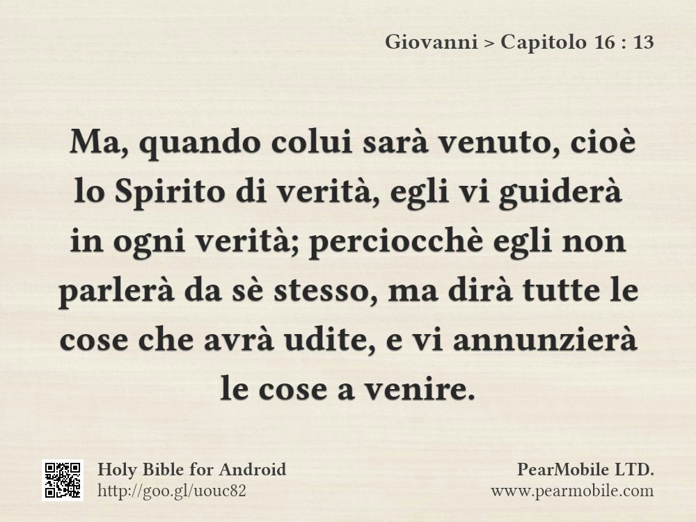 Giovanni, Capitolo 16:13